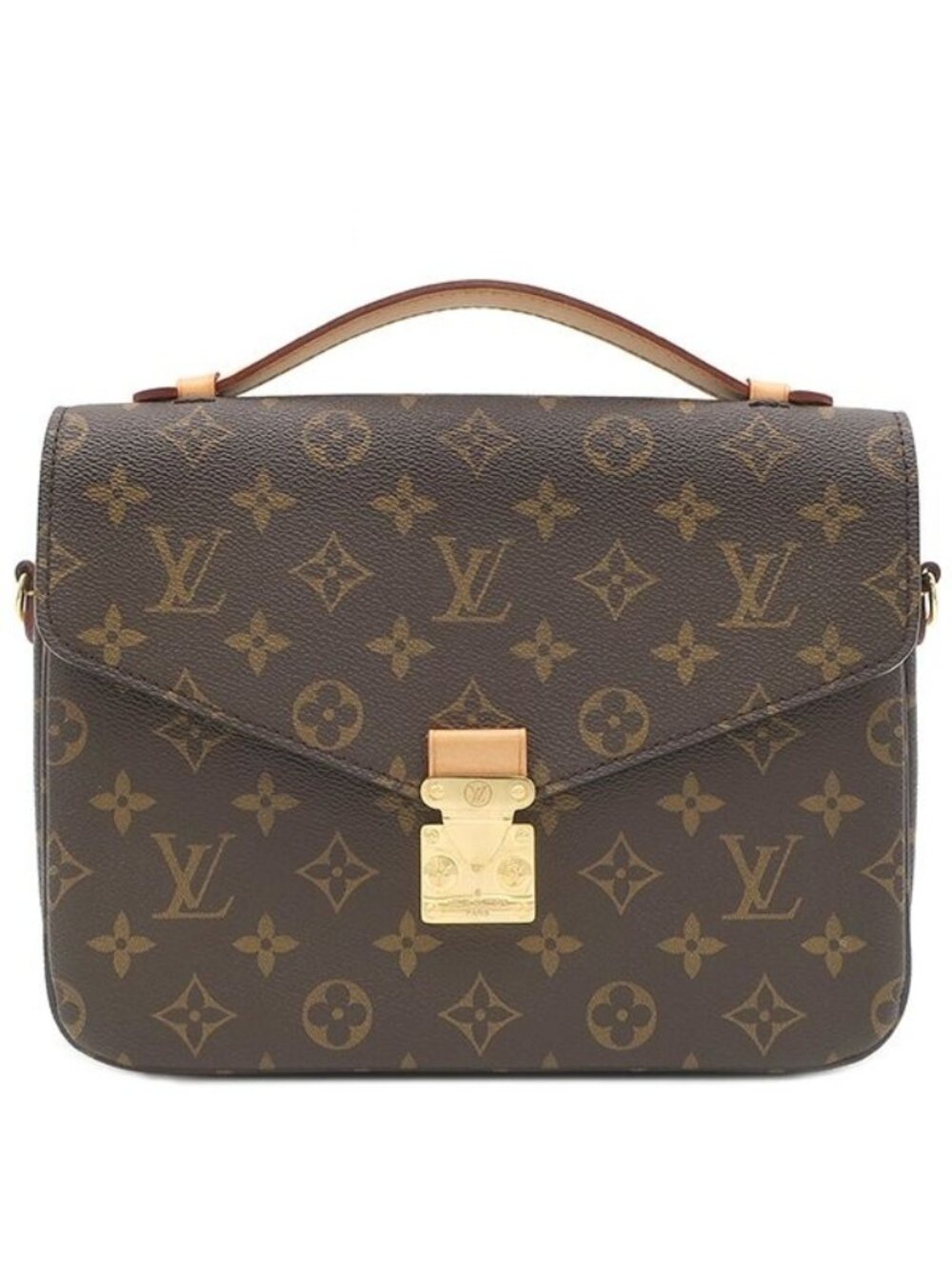 Louis Vuitton 2-Way Bag Pochette Metis MM Monogram Canvas Gold Brown Shoulder